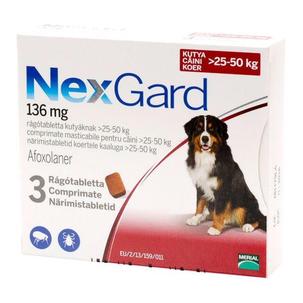 Deparazitări externe câini NexGard 25-50 kg
