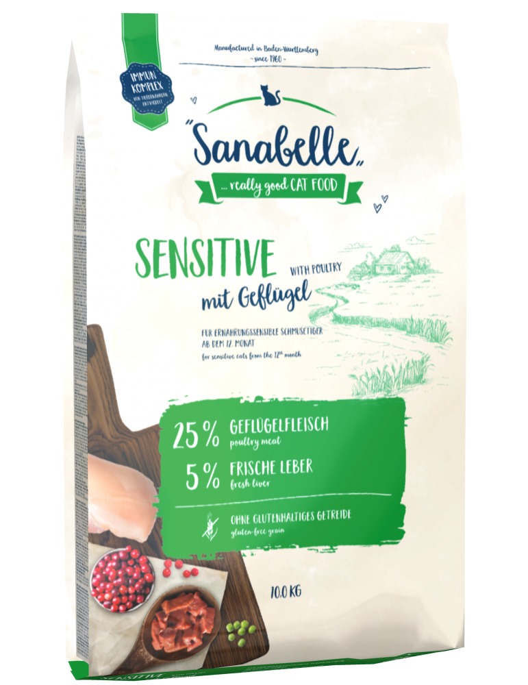 Granule Sanabelle Sensitive cu pui, pentru pisici